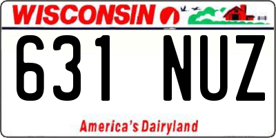 WI license plate 631NUZ
