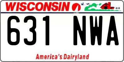 WI license plate 631NWA