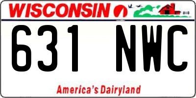 WI license plate 631NWC