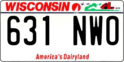 WI license plate 631NWO