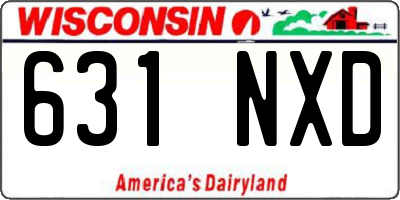 WI license plate 631NXD