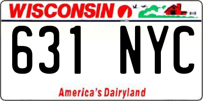 WI license plate 631NYC