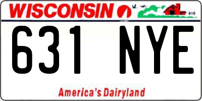 WI license plate 631NYE