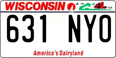 WI license plate 631NYO