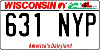 WI license plate 631NYP