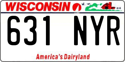 WI license plate 631NYR