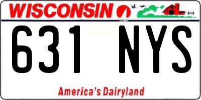 WI license plate 631NYS