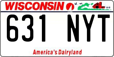 WI license plate 631NYT
