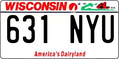 WI license plate 631NYU