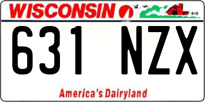WI license plate 631NZX
