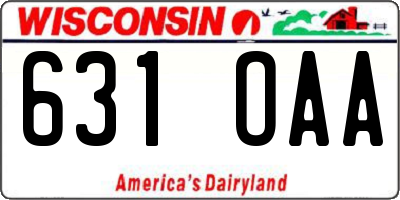 WI license plate 631OAA