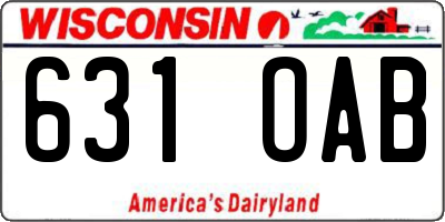 WI license plate 631OAB