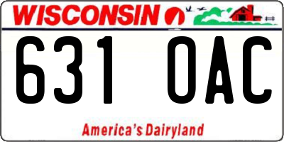 WI license plate 631OAC