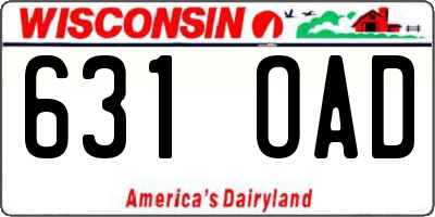 WI license plate 631OAD