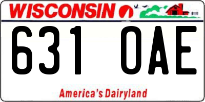 WI license plate 631OAE