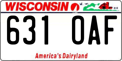 WI license plate 631OAF