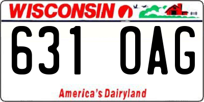 WI license plate 631OAG