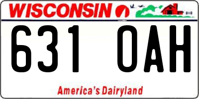 WI license plate 631OAH