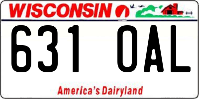 WI license plate 631OAL