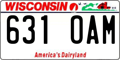 WI license plate 631OAM