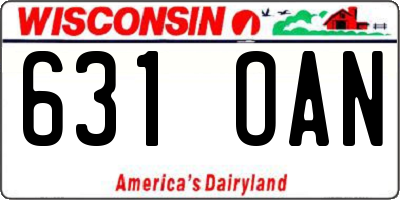 WI license plate 631OAN