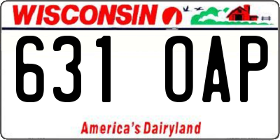 WI license plate 631OAP