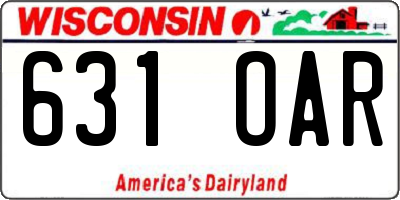 WI license plate 631OAR