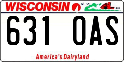 WI license plate 631OAS