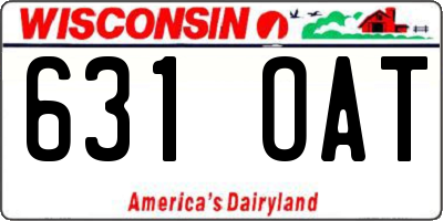 WI license plate 631OAT