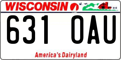 WI license plate 631OAU