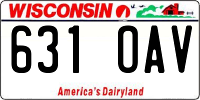 WI license plate 631OAV