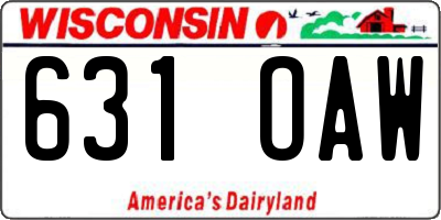 WI license plate 631OAW