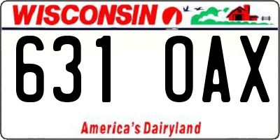 WI license plate 631OAX