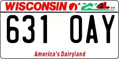 WI license plate 631OAY