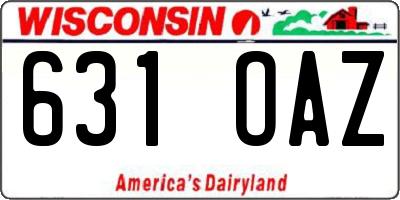 WI license plate 631OAZ