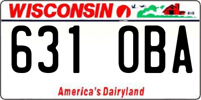WI license plate 631OBA