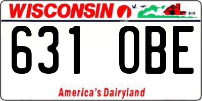 WI license plate 631OBE