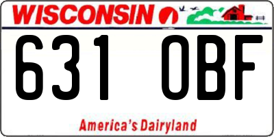 WI license plate 631OBF