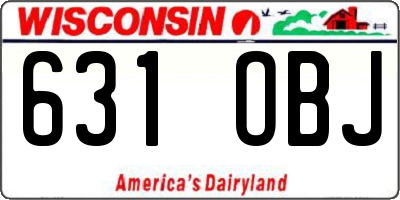 WI license plate 631OBJ