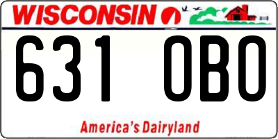 WI license plate 631OBO