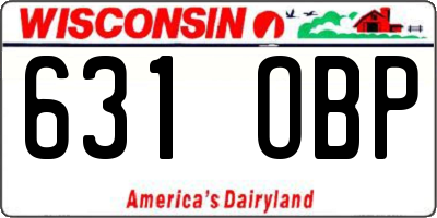 WI license plate 631OBP