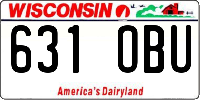 WI license plate 631OBU