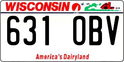 WI license plate 631OBV