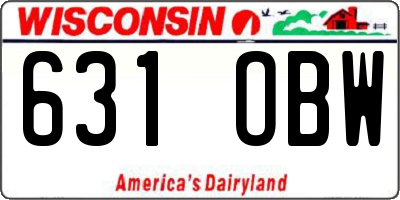 WI license plate 631OBW