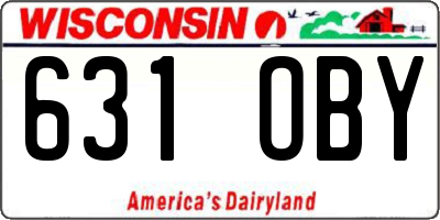 WI license plate 631OBY