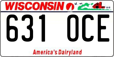 WI license plate 631OCE