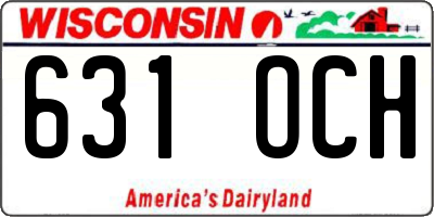 WI license plate 631OCH