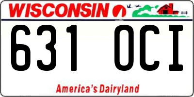 WI license plate 631OCI