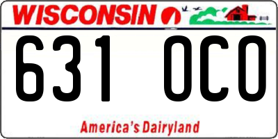 WI license plate 631OCO