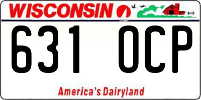 WI license plate 631OCP